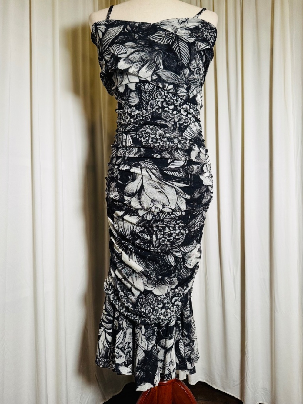Fuzzi Dress Black and White
